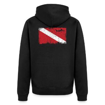 Vintage Shark Scuba Dive Flag Hommes Gymnase Sports - Veste à capuche bio Premium Unisexe - noir - Dos - Nico (187cm)