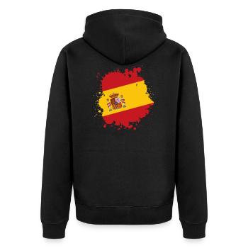 spanien flagge fahne - Unisex Premium Bio Zip Hoodie - Schwarz - Hinten - Nico (187cm)