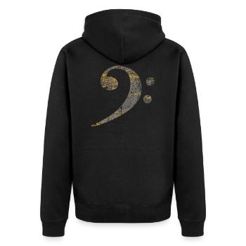 Clé basse, Bass Clef distressed - Veste à capuche bio Premium Unisexe - noir - Dos - Nico (187cm)