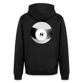 Billiard Ball 8 Black Eighth - Unisex Premium Organic Zip Hoodie - black - Back - Nico (187cm)