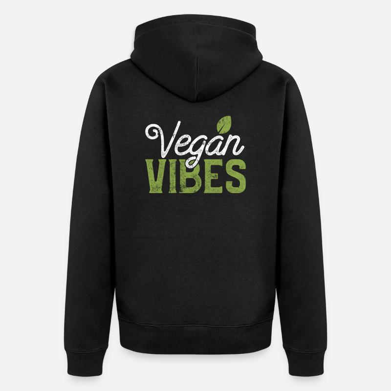 Vegan spruch - Unisex Premium Bio Zip Hoodie - Schwarz