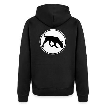 Hund Hunde Mantrailer Agility Spürhund - Unisex Premium Bio Zip Hoodie - Schwarz - Hinten - Nico (187cm)