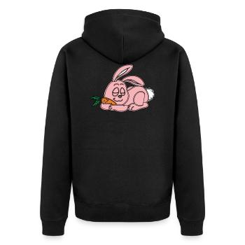 hase - Unisex Premium Bio Zip Hoodie - Schwarz - Hinten - Nico (187cm)