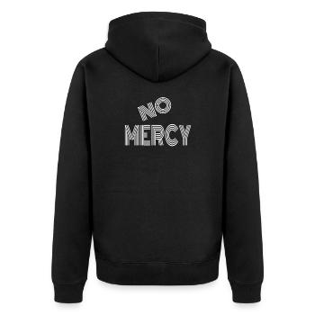 No Mercy Geschenkidee - Unisex Premium Bio Zip Hoodie - Schwarz - Hinten - Nico (187cm)