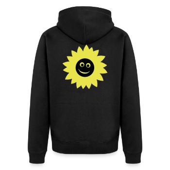 sonnenblume - Unisex Premium Bio Zip Hoodie - Schwarz - Hinten - Nico (187cm)