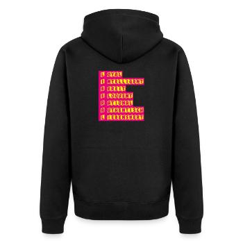 Definition Liberal - FDP JuLis Young Liberals Free - Unisex Premium Organic Zip Hoodie - black - Back - Nico (187cm)