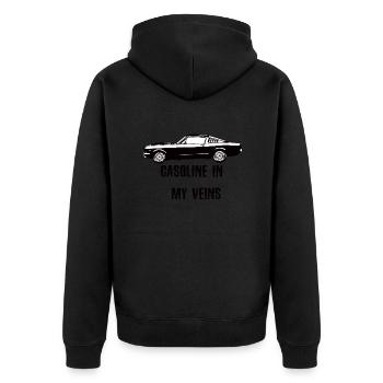 Sport Auto - Unisex Premium Bio Zip Hoodie - Schwarz - Hinten - Nico (187cm)