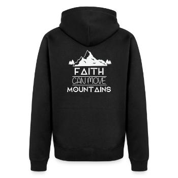 Christian Faith Jesus God Motivation Mountains - Unisex Premium Organic Zip Hoodie - black - Back - Nico (187cm)
