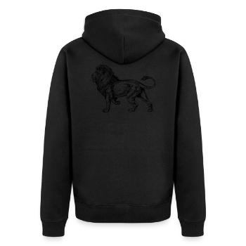 Lion Power Lion Power Influence - Unisex Premium Organic Zip Hoodie - black - Back - Nico (187cm)