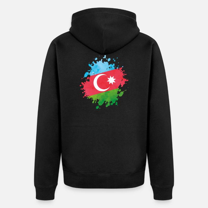 Azerbaïdjan drapeau Azerbaïdjan blob - Veste à capuche bio Premium Unisexe - noir
