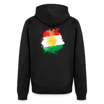 Blob drapeau du Kurdistan - Veste à capuche bio Premium Unisexe - noir - Dos - Nico (187cm)