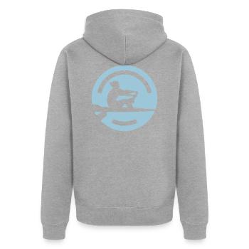 sport rowing logo rowing women - Unisex Premium Organic Zip Hoodie - heather grey - Back - Nico (187cm)
