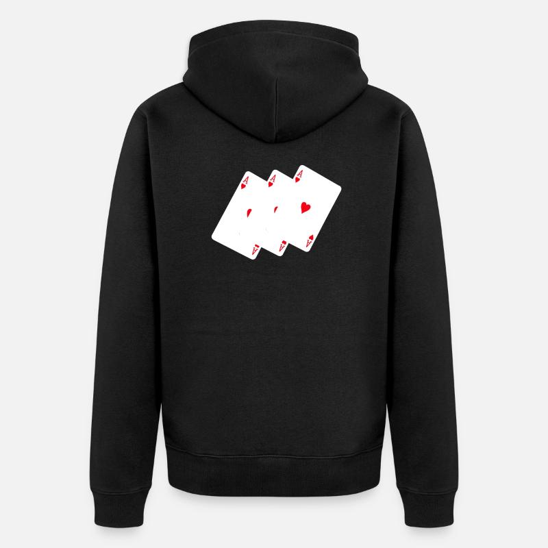 Cartes à jouer Ace - Veste à capuche bio Premium Unisexe - noir