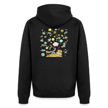 Space astronauts and rockets adventure - Unisex Premium Organic Zip Hoodie - black - Back - Nico (187cm)
