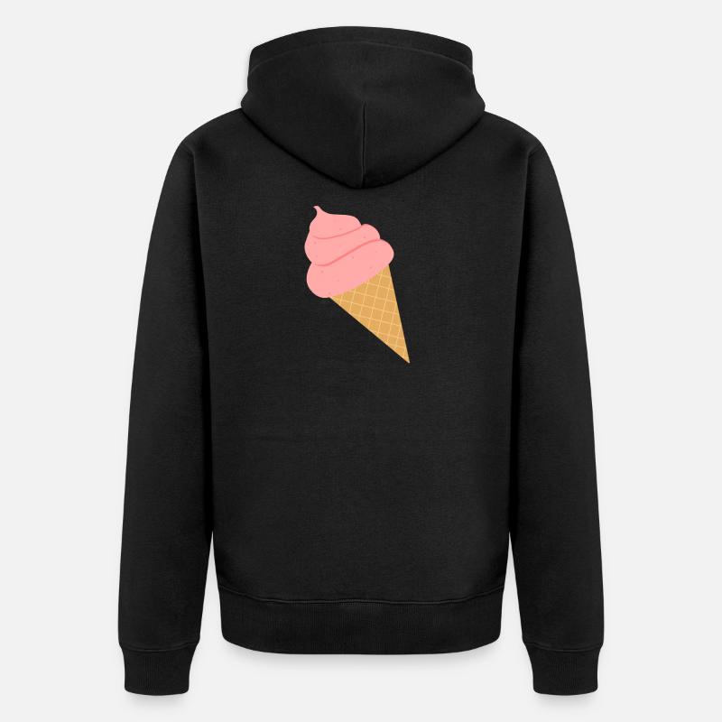 Eis Eiscreme Sommer Softeis Geschenk - Unisex Premium Bio Zip Hoodie - Schwarz