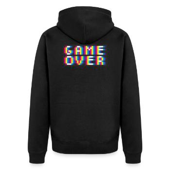 Pixelart No. 20 (Game Over) - coloré - Veste à capuche bio Premium Unisexe - noir - Dos - Nico (187cm)