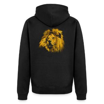 un lion d’or avec une crinière magnifique - Veste à capuche bio Premium Unisexe - noir - Dos - Nico (187cm)