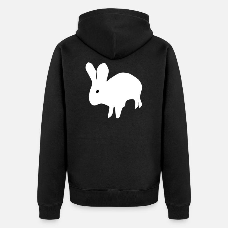 Lapin blanc - Veste à capuche bio Premium Unisexe - noir