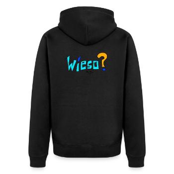 wieso - Unisex Premium Bio Zip Hoodie - Schwarz - Hinten - Nico (187cm)