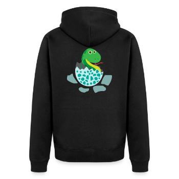 Bébé serpent éclosent - Idée de cadeau - Veste à capuche bio Premium Unisexe - noir - Dos - Nico (187cm)