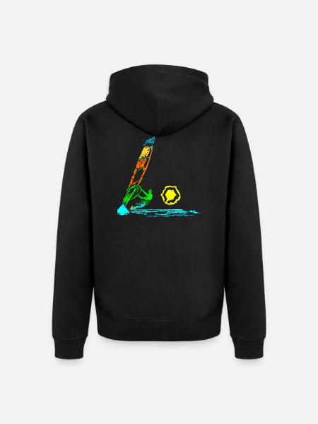 Windsurfen - Unisex Premium Bio Zip Hoodie - Schwarz