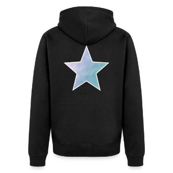 Star - Unisex Premium Bio Zip Hoodie - Schwarz - Hinten - Nico (187cm)