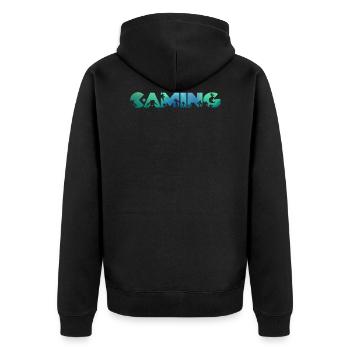 Gaming 2 - Unisex Premium Bio Zip Hoodie - Schwarz - Hinten - Nico (187cm)