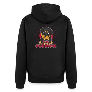 rottweiler - Unisex Premium Organic Zip Hoodie - black - Back - Nico (187cm)