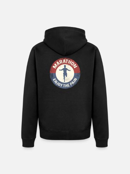 marathon - Unisex Premium Organic Zip Hoodie - black