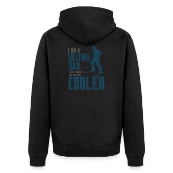 skiing dad ski Vater - Unisex Premium Bio Zip Hoodie - Schwarz - Hinten - Nico (187cm)