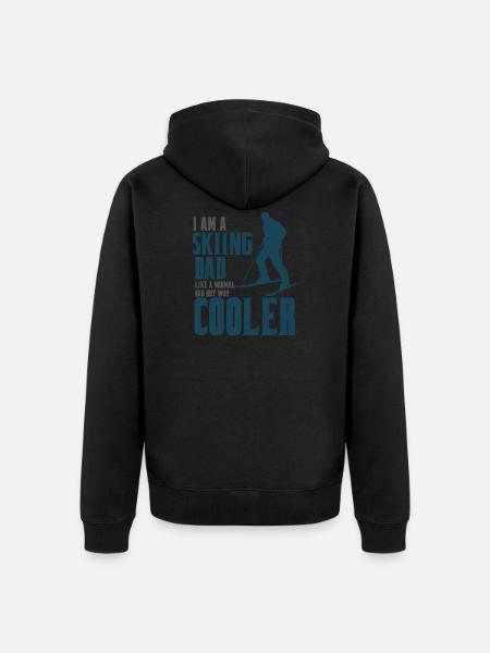 skiing dad ski dad - Unisex Premium Organic Zip Hoodie - black