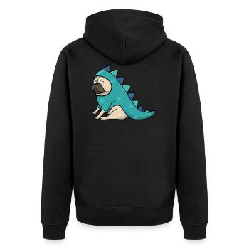 Dino Pug - Veste à capuche bio Premium Unisexe - noir - Dos - Nico (187cm)