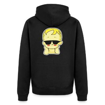baby sunglasses blond - Unisex Premium Bio Zip Hoodie - Schwarz - Hinten - Nico (187cm)