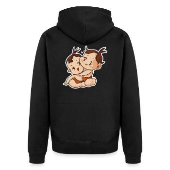 bébé comique jumeaux - Veste à capuche bio Premium Unisexe - noir - Dos - Nico (187cm)