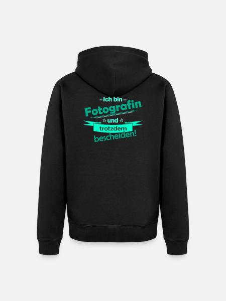 Fotografin - Unisex Premium Bio Zip Hoodie - Schwarz