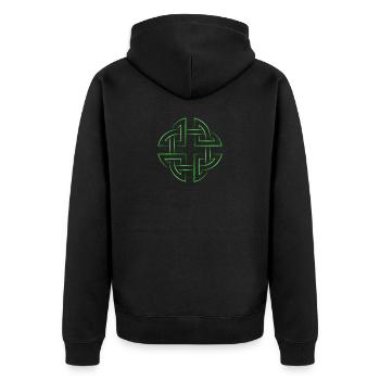 Noeud celtique Noeud celtique 7 vert fluo - Veste à capuche bio Premium Unisexe - noir - Dos - Nico (187cm)