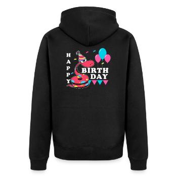 Anniversaire serpent - Veste à capuche bio Premium Unisexe - noir - Dos - Nico (187cm)