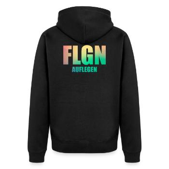 FLGN Coloré raccrocher DJ - Veste à capuche bio Premium Unisexe - noir - Dos - Nico (187cm)