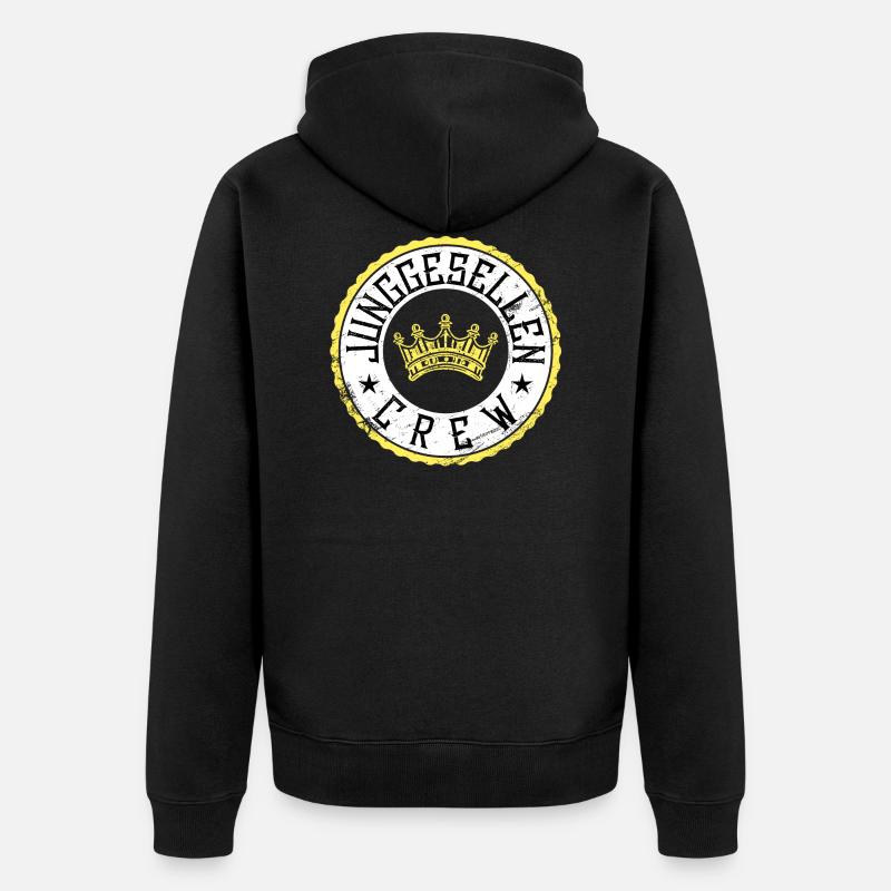 junggesellen crew - Unisex Premium Bio Zip Hoodie - Schwarz