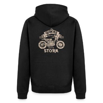 Motorcycle driving quote quote - Unisex Premium Organic Zip Hoodie - black - Back - Nico (187cm)