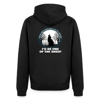 Wolf - Unisex Premium Bio Zip Hoodie - Schwarz - Hinten - Nico (187cm)