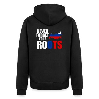 Russland - Unisex Premium Bio Zip Hoodie - Schwarz - Hinten - Nico (187cm)