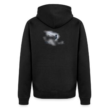 Kitesurfen - Unisex Premium Bio Zip Hoodie - Schwarz - Hinten - Nico (187cm)