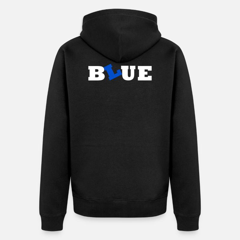 Bleu bleu - Veste à capuche bio Premium Unisexe - noir