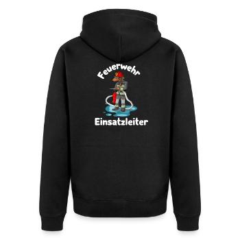 Feuerwehr Einsatzleiter Feuerwehr Hund - Unisex Premium Bio Zip Hoodie - Schwarz - Hinten - Nico (187cm)