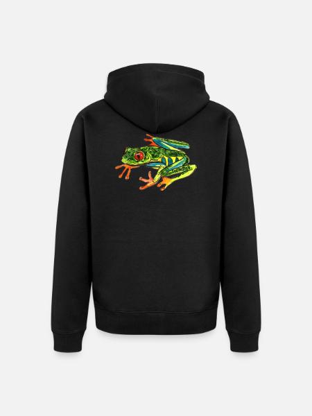 Frog - Unisex Premium Organic Zip Hoodie - black