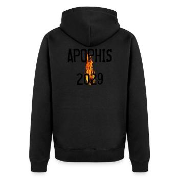 APOPHIS WILL BRING THE EARTH IN DANGER IN 2019 - Unisex Premium Organic Zip Hoodie - black - Back - Nico (187cm)