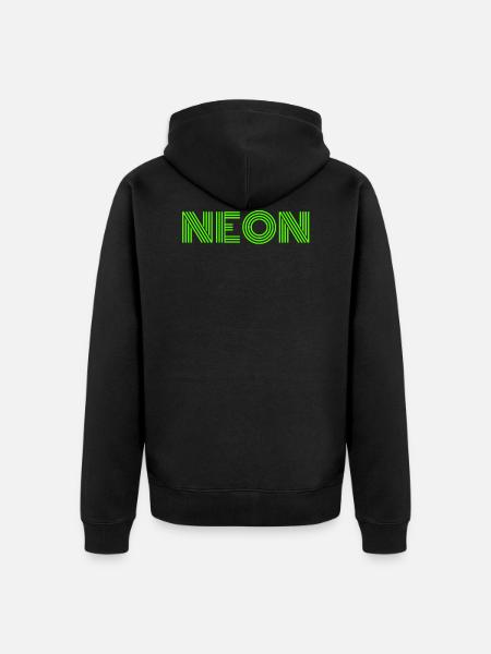 vert fluo - Veste à capuche bio Premium Unisexe - noir