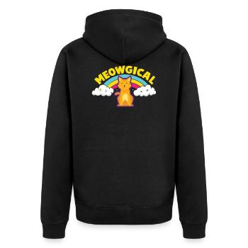 MEOWGICAL - A language of its own. - Unisex Premium Organic Zip Hoodie - black - Back - Nico (187cm)