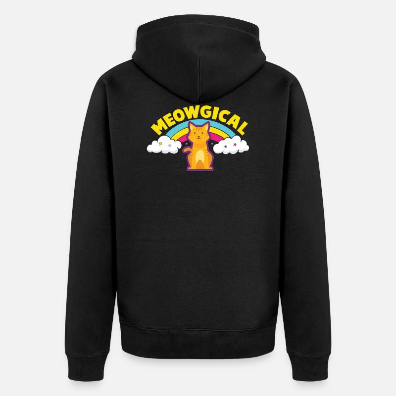 MEOWGICAL - Une langue à part. - Veste à capuche bio Premium Unisexe - noir
